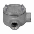Crouse-Hinds GUAL36 Eaton series Condulet GUA conduit outlet box with cover, 3" cover opening diameter, Feraloy iron alloy, L shape, 1"