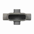 Crouse-Hinds X67 Eaton series Condulet Form 7 conduit outlet body, Feraloy iron alloy, X shape, 2"