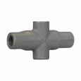 Crouse-Hinds X47 SA Eaton series Condulet Form 7 conduit outlet body, Copper-free aluminum, X shape, 1-1/4"