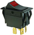 IDEAL Industries 774056 Rocker Switch, Red Light, DPST, On-Off, Spade