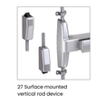 Von Duprin 7527-4ft 4 ft Narrow Stile Surface Vertical Rod Exit Device Grade 1 with Hex Key Dogging