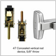 Von Duprin 7847F-3ft Wide Stile Concealed Vertical Rod Exit Device, Fire Rated, Grade 1, 36"