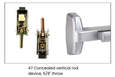 Von Duprin 78 Series - Fire Rated 4 ft Grade 1 Wide Stile Grade 1 Concealed Vertical Rod Exit Device