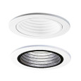 Halo 4001BB 4" Black Plastic Step Baffle, White Ring