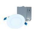 Halo HLBE4069301EMWR-24PK 4-inch LED surface light, 600 lumens (nominal), 90 CRI minimum, 3000K CCT, 120V 60 HZ, LE and TE phase cut 10 percent dimming, matte white flange, recyclable packaging, 24 bulk pack