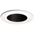 Halo TL411BB 4" LED Trim, Frost Dome Polymer Lens, Black Baffle, Matte White Ring, Shower Rated