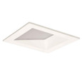 Halo TLS3LWW6GMW 3.25" Square Angle Cut Lens Wall Wash, Self Flanged, linear spread lens, matte white reflector and flange