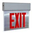 RAB EXITEDGE-MP/E EDGE-LIT EXIT SIGN UNV FACES RED LETTERS MIRROR PANEL BATTERY BACKUP ALUMINUM
