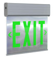 RAB EXITEDGE-1GMPS/E EDGE-LIT EXIT SIGN 1-FACE GREEN LETTERS MIRROR PANEL SELF DIAGNOSTIC BATTERY BACKUP ALUMINUM RAB EXITEDGE-1GMPS/E EDGE-LIT EXIT SIGN 1-FACE GREEN LETTERS MIRROR PANEL SELF DIAGNOSTIC BATTERY BACKUP ALUMINUM