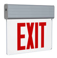 RAB EXITEDGE-1WP EDGE-LIT EXIT SIGN 1-FACE RED LETTERS WHITE PANEL ALUMINUM