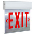 RAB EXITEDGE-1MPW/E EDGE-LIT EXIT SIGN 1-FACE RED LETTERS MIRROR PANEL BATTERY BACKUP WHITE