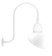 RAB GN3LED13YSADW DECORATIVE 672 LUMENS GOOSENECK 13W 3000K UP CURVE 30 INCHES HIGH & 25 INCHES FROM THE WALL ANGLED DOME SPOT 15 INCHES WHITE RAB GN3LED13YSADW DECORATIVE 672 LUMENS GOOSENECK 13W 3000K UP CURVE 30 INCHES HIGH & 25 INCHES FROM THE WALL ANGLED DOME SPOT 15 INCHES WHITE