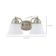 NUVO Lighting 60-3265 Empire, 2 Light, 15in, Vanity with Frosted White Glass