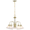 NUVO Lighting 60-185 Ballerina, 5-Light, 24in, Chandelier with Alabaster Glass Bell Shades