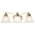 NUVO Lighting 60-350 Empire, 3 Light, 21in, Vanity with Alabaster Glass Bell Shades