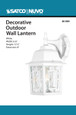 NUVO Lighting 60-3484 Banyan, 1-Light, 12in, Outdoor Wall with Clear Water Glass, Color retail packaging