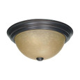 NUVO Lighting NUV-60-1256 2 Light - 13 in. - Flush Mount with Champagne Linen Washed Glass