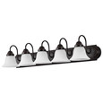 NUVO Lighting 60-327 Ballerina, 5-Light, 36in, Vanity with Alabaster Glass Bell Shades
