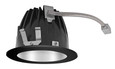 RAB NDLED4RD-80YYHC-M-B RECESSED DOWNLIGHTS 12 LUMENS NDLED4RD 4 INCH ROUND UNIVERSAL DIMMING 80 DEGREE BEAM SPREAD 2700K 90CRI MATTE SILVER CONE BLACK TRIM