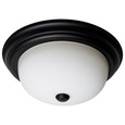 NUVO Lighting 60-128 2 Light, 13in, Flush Mount, Matte Black Finish, Opal Glass