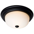 NUVO Lighting 60-128 2 Light, 13in, Flush Mount, Matte Black Finish, Opal Glass