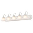 NUVO Lighting 60-335 Ballerina, 5-Light, 36in, Vanity with Alabaster Glass Bell Shades