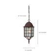 NUVO Lighting NUV-60-4912 Adams - 1 Light - 16 in. - Outdoor Hanging with Frosted Glass