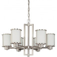 NUVO Lighting NUV-60-2853 Odeon - 6 Light - (convertible up/down) Chandelier with Satin White Glass