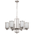 NUVO Lighting 60-2853 Odeon, 6 Light, (convertible up/down) Chandelier with Satin White Glass
