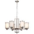 NUVO Lighting 60-2853 Odeon, 6 Light, (convertible up/down) Chandelier with Satin White Glass