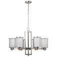 NUVO Lighting 60-2853 Odeon, 6 Light, (convertible up/down) Chandelier with Satin White Glass