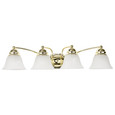 NUVO Lighting 60-351 Empire, 4-Light, 29in, Vanity with Alabaster Glass Bell Shades