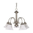 NUVO Lighting NUV-60-181 Ballerina - 5 Light - 24 in. - Chandelier with Alabaster Glass Bell Shades