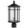 NUVO Lighting NUV-60-5758 Raiden Collection Outdoor 18 inch Post Light Pole Lantern - Matte Black Finish with Clear Seedy Glass