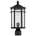 NUVO Lighting 60-5758 Raiden Collection Outdoor 18in Post Light Pole Lantern, Matte Black Finish with Clear Seedy Glass