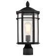 NUVO Lighting NUV-60-5758 Raiden Collection Outdoor 18 inch Post Light Pole Lantern - Matte Black Finish with Clear Seedy Glass