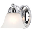 NUVO Lighting 60-336 Empire, 1-Light, 7in, Vanity with Alabaster Glass Bell Shades