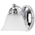 NUVO Lighting 60-336 Empire, 1-Light, 7in, Vanity with Alabaster Glass Bell Shades