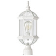 NUVO Lighting 60-4974 Boxwood, 1-Light, 19in, Outdoor Post with Clear Beveled Glass