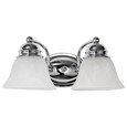 NUVO Lighting 60-337 Empire, 2 Light, 15in, Vanity with Alabaster Glass Bell Shades