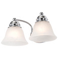 NUVO Lighting 60-337 Empire, 2 Light, 15in, Vanity with Alabaster Glass Bell Shades