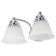 NUVO Lighting 60-337 Empire, 2 Light, 15in, Vanity with Alabaster Glass Bell Shades