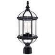 NUVO Lighting 60-4976 Boxwood, 1-Light, 19in, Outdoor Post with Clear Beveled Glass