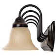 NUVO Lighting 60-1267 Ballerina 5-Light 36in, Vanity with Champagne Linen Washed Glass