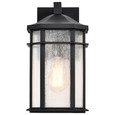 NUVO Lighting 60-5760 Raiden Collection Outdoor 14in Wall Light, Matte Black Finish with Clear Seedy Glass