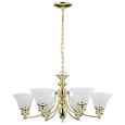 NUVO Lighting NUV-60-357 Empire - 6 Light - 26 in. - Chandelier with Alabaster Glass Bell Shades