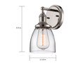 NUVO Lighting 60-5414 Vintage, 1-Light, Sconce with Clear Glass, Vintage Lamp Included