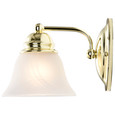 NUVO Lighting 60-348 Empire, 1-Light, 7in, Vanity with Alabaster Glass Bell Shades