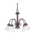 NUVO Lighting NUV-60-183 Ballerina - 5 Light - 24 in. - Chandelier with Alabaster Glass Bell Shades