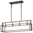 NUVO Lighting 60-5854 Lake, 4-Light, Island Pendant, Forest Bronze with Copper Accents Finish